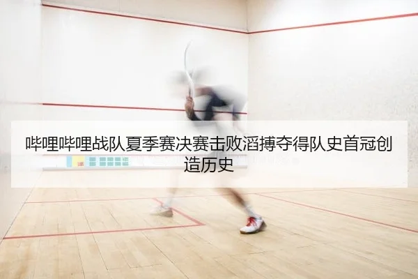 哔哩哔哩战队夏季赛决赛击败滔搏夺得队史首冠创造历史